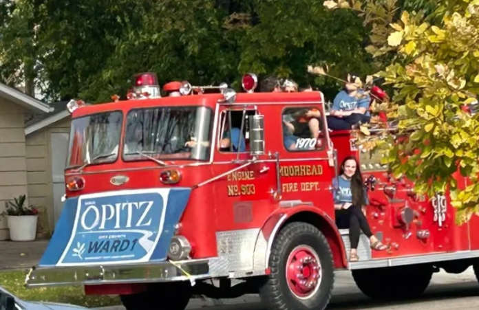 Moorhead City Council candidate Sarah Opitz’s use of fire truck during parade goes to a hearing — Hettinger Government news